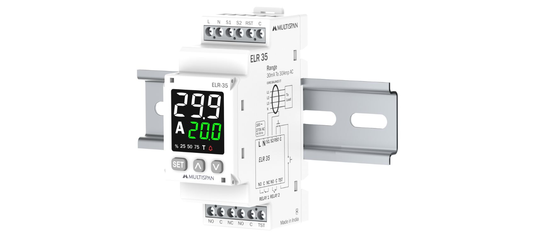 ELR-35 DIN Rail with Display - Industrial Control Equipment - product image