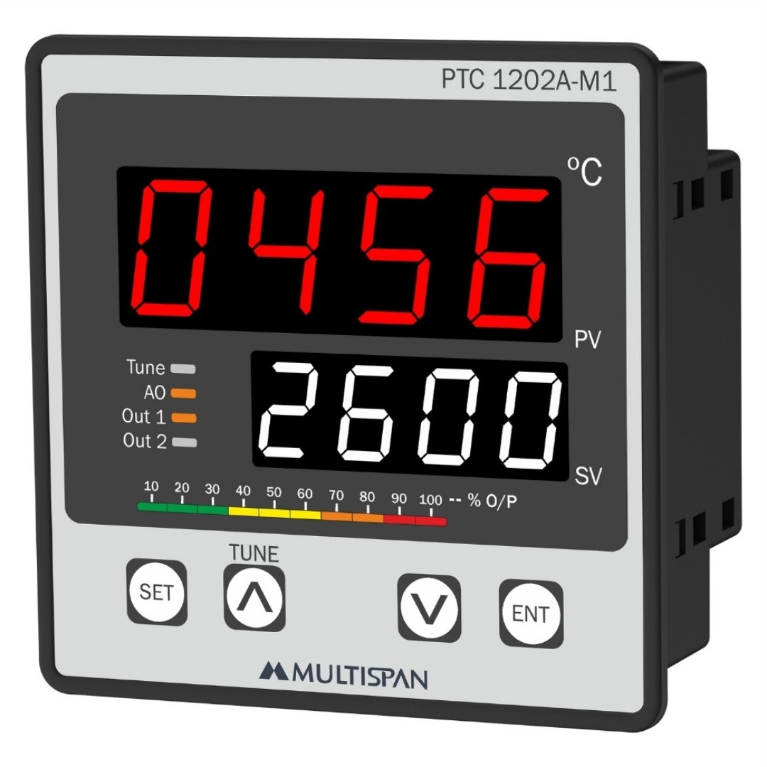 PTC-1202A-M1 PID Controller - Universal Input with Analog Modbus Output - Product left angle image