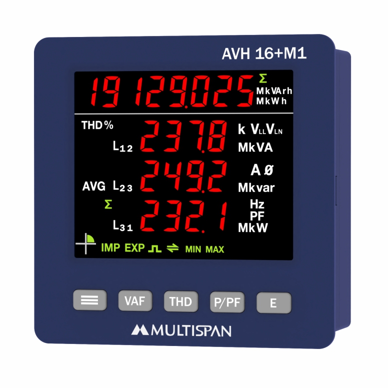 AVH-16+-M1 - Multifunction Meter- 4 Line Display - product front image