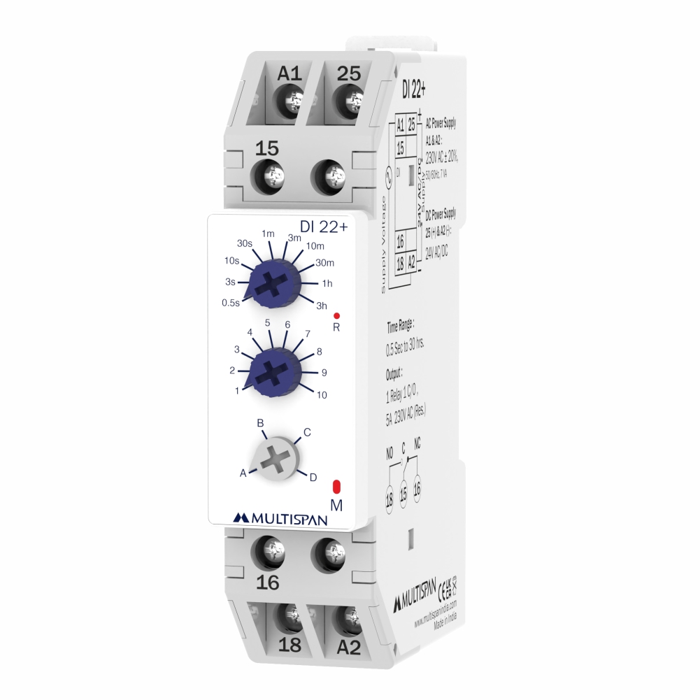 DI-22+ On-Off Delay Timer - Universal Supply and Time Range - product regular image