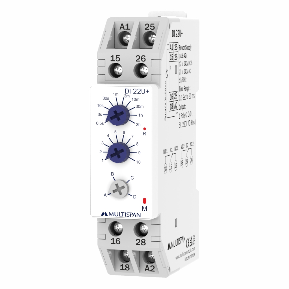 DI-22U+ On-Off Delay Timer - Universal Supply and Time Range - product regular image