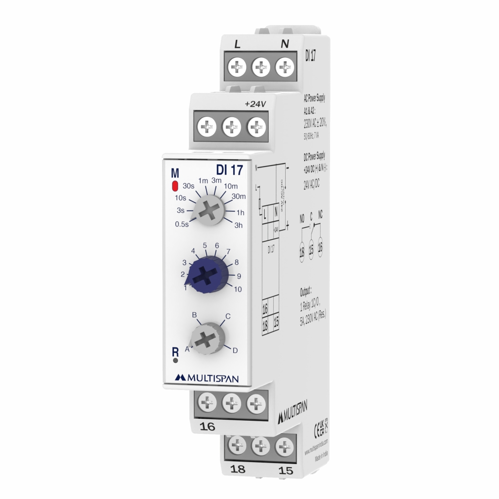 DI-17 On-Off Delay Timer - Universal Supply and Time Range - product regular image